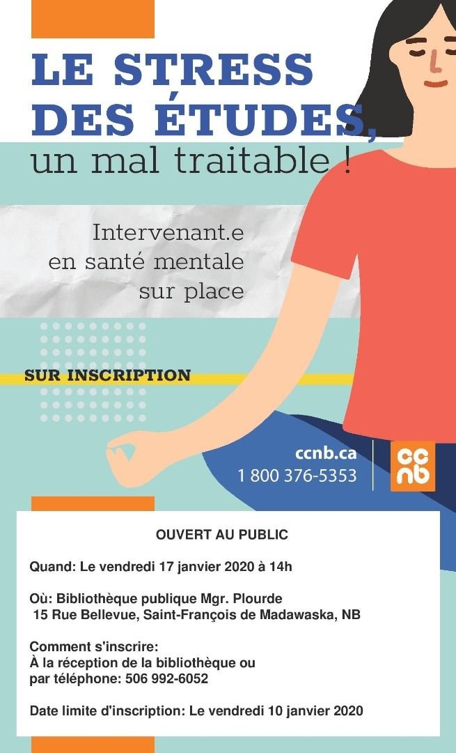 Conf&eacute;rence sur la gestion du stress avec le CCNB